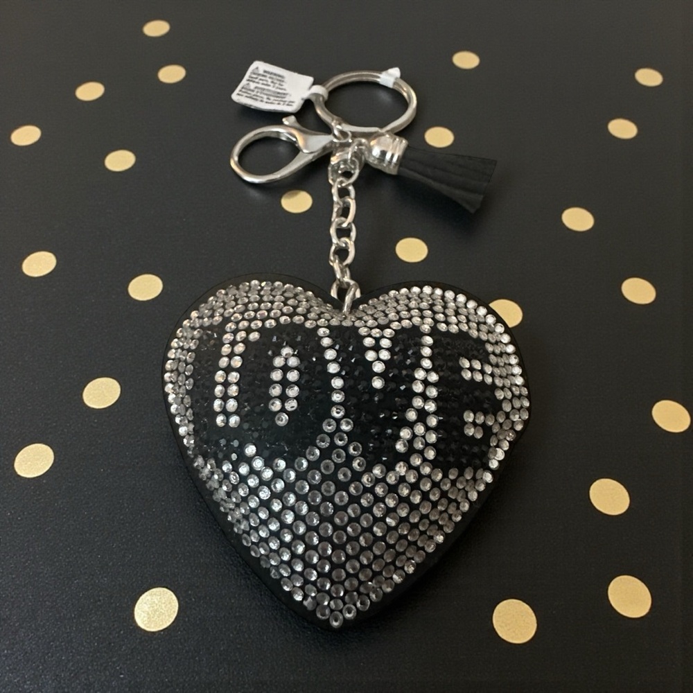 Heart‎ Shaped LOVE Keychain & Bag Charm with Rhinestones NWT